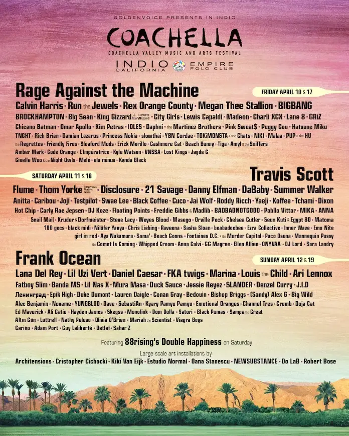 Line-up Coachella