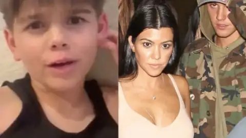 Filho de Kourtney Kardashian nega boato sobre Justin Bieber ser seu pai