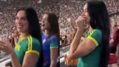 Dua Lipa assiste ao Fla x Flu no Maracanã. Veja vídeos e fotos!