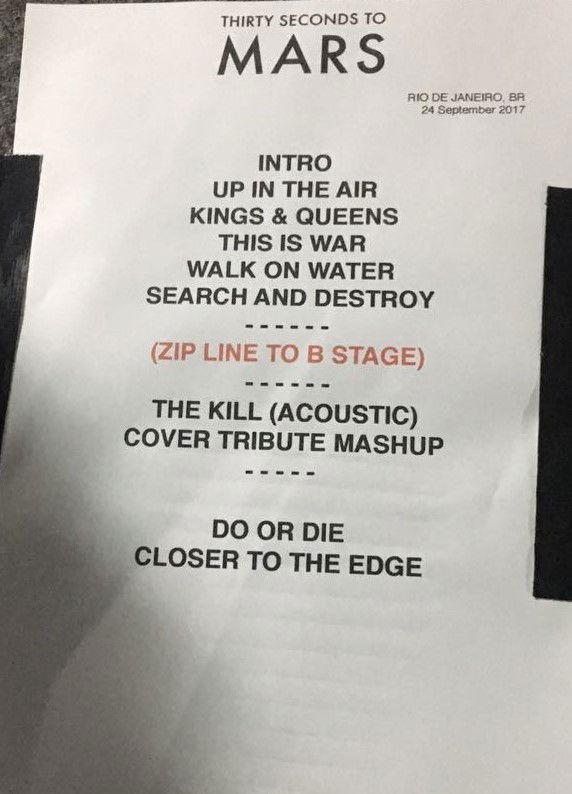 30 seconds to mars tour setlist